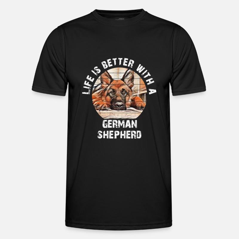 German Shepherd - Men's Functional T-Shirt - black