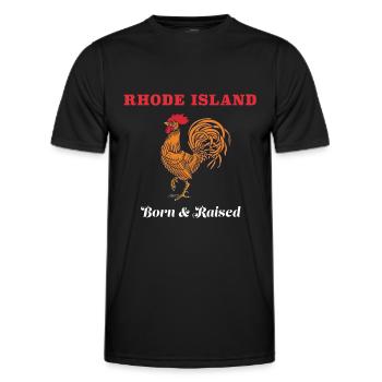 Rhode Island Born And Raised Red Rooster Hahn - Men's Functional T-Shirt - black - Front - AI Model Male 178 dark (178cm)