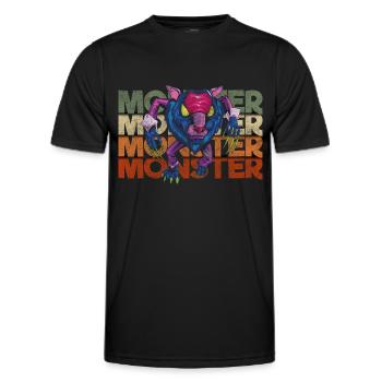 Horror Comic Creepy Monster Hunter - Men's Functional T-Shirt - black - Front - AI Model Male 178 dark (178cm)