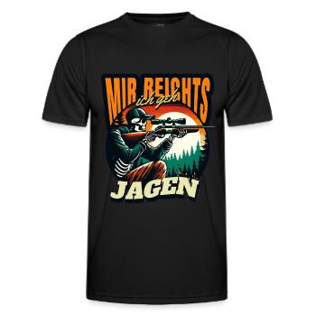 MIR REICHTS ICH GEH JAGEN - Männer Funktions-T-Shirt - Schwarz - Vorne - AI Model Male 178 dark (178cm)