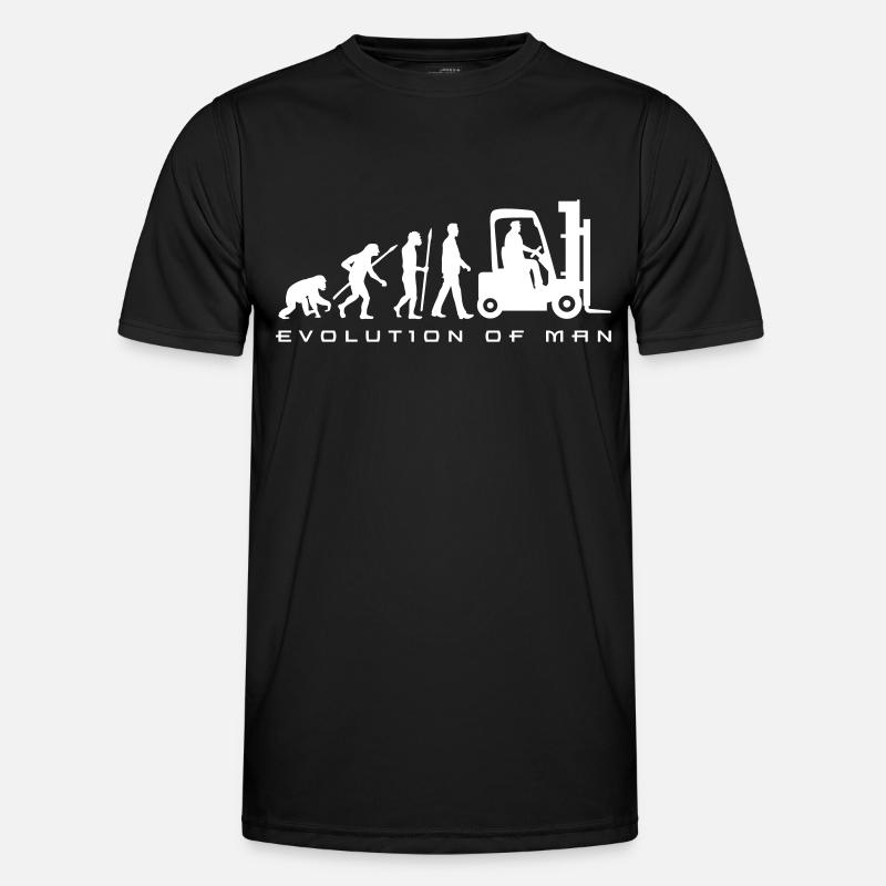 evolution_gabelstapler_122013_a_1c - Männer Funktions-T-Shirt - Schwarz