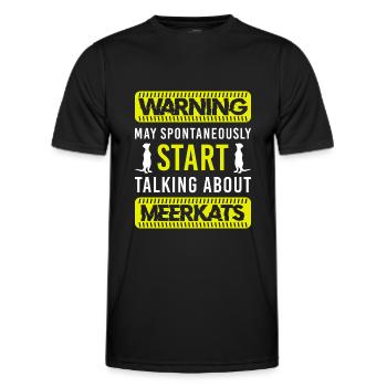 Erdmännchen Zootier - Männer Funktions-T-Shirt - Schwarz - Vorne - AI Model Male 178 dark (178cm)