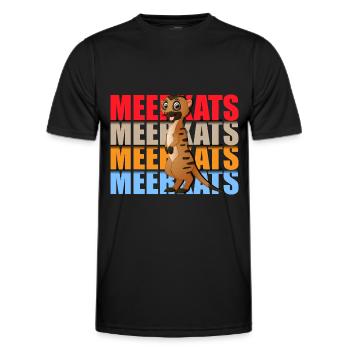 Erdmännchen Niedlich Insektenfresser Fels - Männer Funktions-T-Shirt - Schwarz - Vorne - AI Model Male 178 dark (178cm)