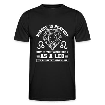 Signe du zodiaque Lion Zodiaque Bonheur - T-shirt sport Homme - noir - Devant - AI Model Male 178 dark (178cm)