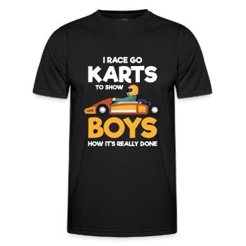 Pilote de Kart Track Kart Pilote de course - T-shirt sport Homme - noir - Devant - AI Model Male 178 dark (178cm)