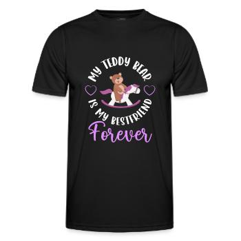 Teddy Kind Süß Stofftier - Männer Funktions-T-Shirt - Schwarz - Vorne - AI Model Male 178 dark (178cm)