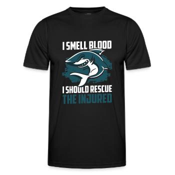 Weißer Hai Segeln Raubfisch - Männer Funktions-T-Shirt - Schwarz - Vorne - AI Model Male 178 dark (178cm)
