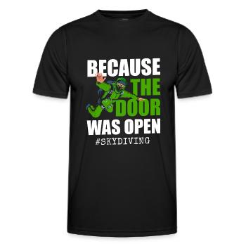 Skidiving Parachute ascensionnel Avion Chute Libre - T-shirt sport Homme - noir - Devant - AI Model Male 178 dark (178cm)