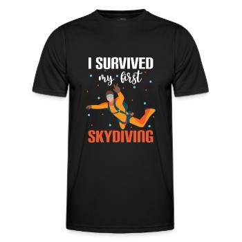 Paragliding Skydiving Jump - Men's Functional T-Shirt - black - Front - AI Model Male 178 dark (178cm)