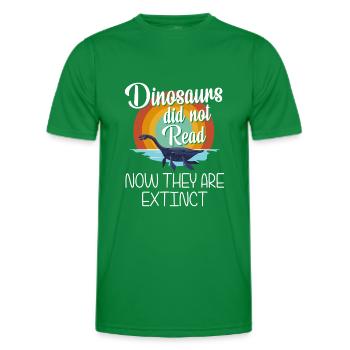T-Rex Stegosaurus Dinosaure - T-shirt sport Homme - vert - Devant - AI Model Male 178 dark (178cm)