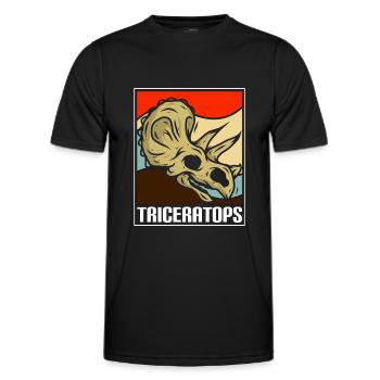 T-Rex Triceratops Fleischfresser Archäologie - Männer Funktions-T-Shirt - Schwarz - Vorne - AI Model Male 178 dark (178cm)