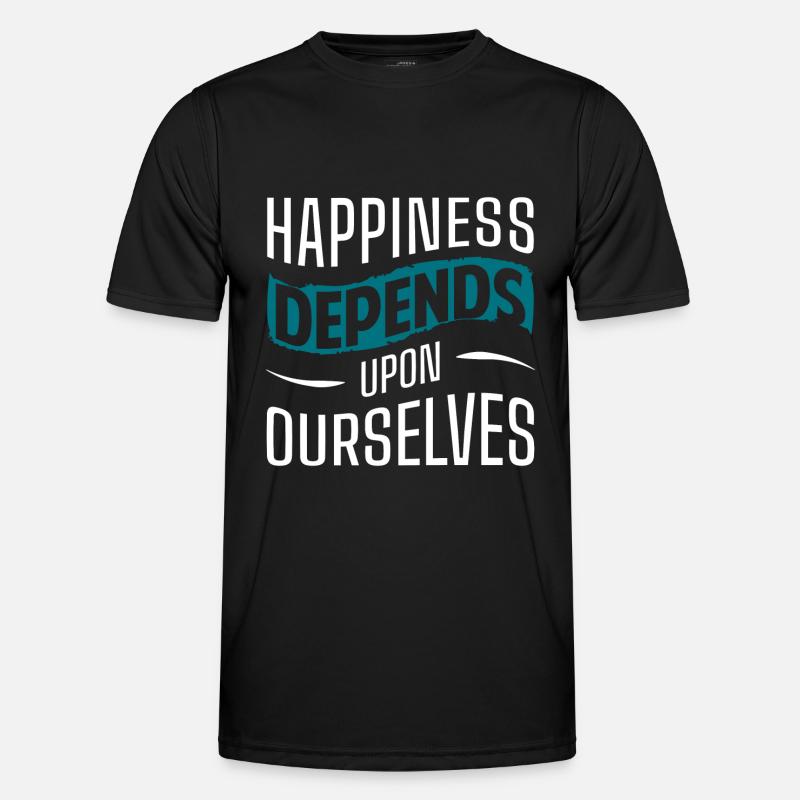 Kleeblatt Freude Liebe Optimismus - Männer Funktions-T-Shirt - Schwarz
