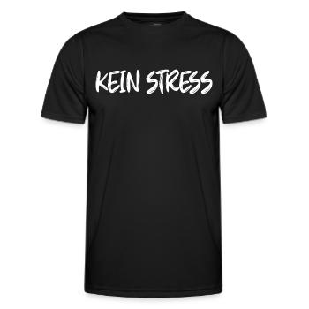 Lustige Sprüche Kein Stress - Männer Funktions-T-Shirt - Schwarz - Vorne - AI Model Male 178 dark (178cm)