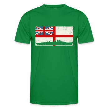 HMS HOOD Marine britannique - T-shirt sport Homme - vert - Devant - AI Model Male 178 dark (178cm)