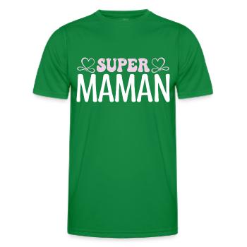 Super maman. Cadeau maman, fêtes des mères. maman. - T-shirt sport Homme - vert - Devant - AI Model Male 178 dark (178cm)