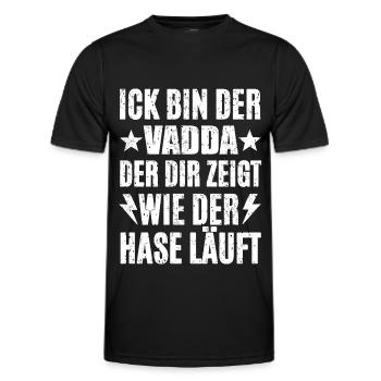 Ick Bin Der Vadda - Männer Funktions-T-Shirt - Schwarz - Vorne - AI Model Male 178 dark (178cm)