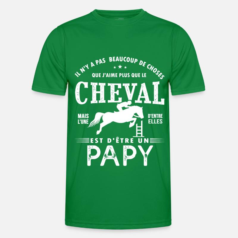 papy aime le cheval grand père cavalier équitation T-shirt sport Homme