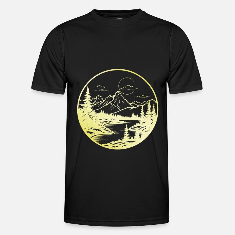 Mountains Gold - Men's Functional T-Shirt - black