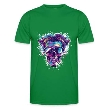 Crâne de fête - T-shirt sport Homme - vert - Devant - AI Model Male 178 dark (178cm)