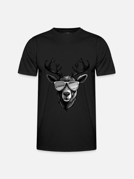 Hirsch Hipster Cool Party - Men's Functional T-Shirt - black