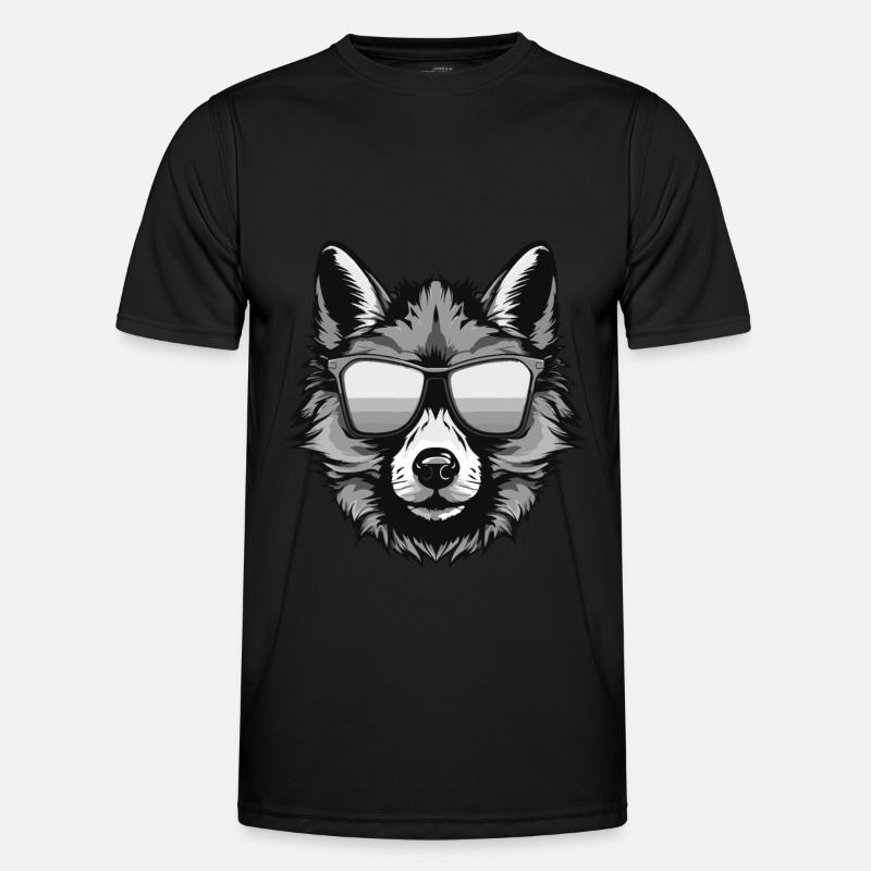 Wolf Hipster Cool Party Männer Funktions-T-Shirt