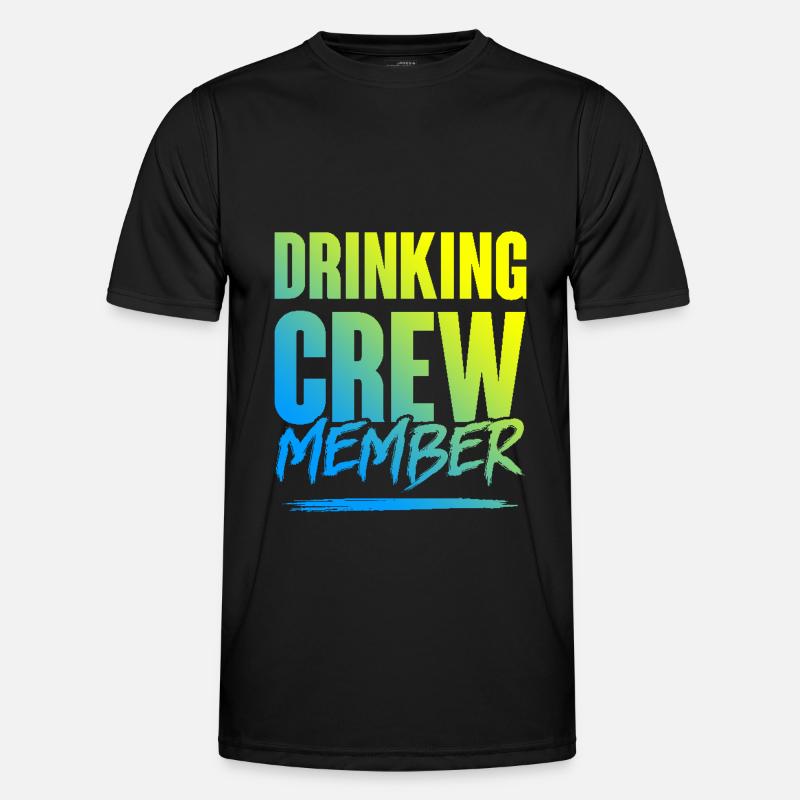 Drinking Crew - Männer Funktions-T-Shirt - Schwarz