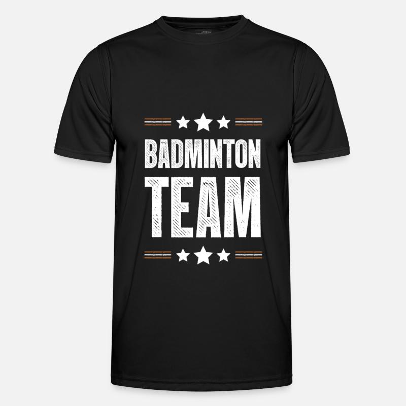 Badminton Team - Männer Funktions-T-Shirt - Schwarz