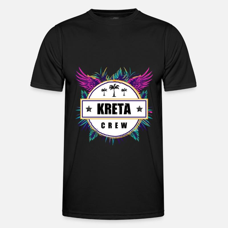 Kreta Crew Tropisch Männer Funktions-T-Shirt