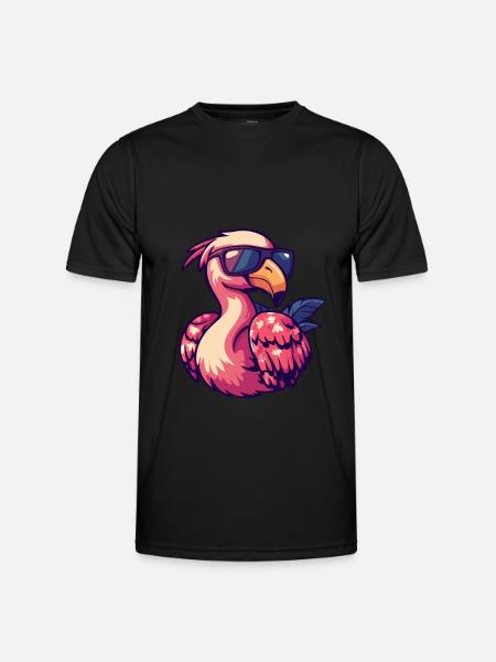 Flamingo Comic Funny Summer - Men's Functional T-Shirt - black