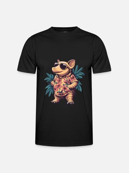 Gürteltier Lustig Sommer - Männer Funktions-T-Shirt - Schwarz