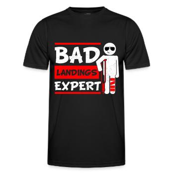 Bad Landings Expert Jambe cassée - T-shirt sport Homme - noir - Devant - AI Model Male 178 dark (178cm)