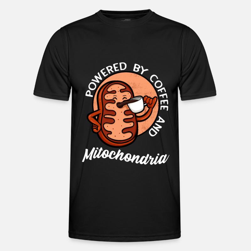 Powered By Coffee And Mitochondria - Men's Functional T-Shirt - black