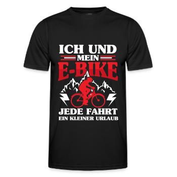 E-Bike Urlaub Radfahrer Elektrofahrrad Radtour - Männer Funktions-T-Shirt - Schwarz - Vorne - AI Model Male 178 dark (178cm)
