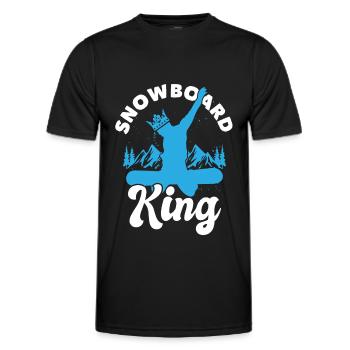 Snowboarding Snowboard King Snowboarder Winter - Men's Functional T-Shirt - black - Front - AI Model Male 178 dark (178cm)