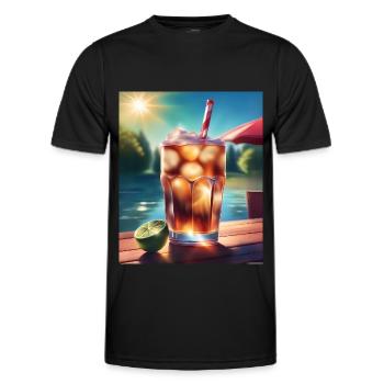 Cold cola beverage - Men's Functional T-Shirt - black - Front - AI Model Male 178 dark (178cm)