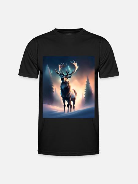 Majestic reindeer - Men's Functional T-Shirt - black