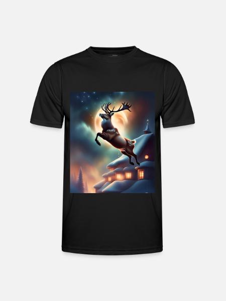 Santa's christmas reindeer - Men's Functional T-Shirt - black