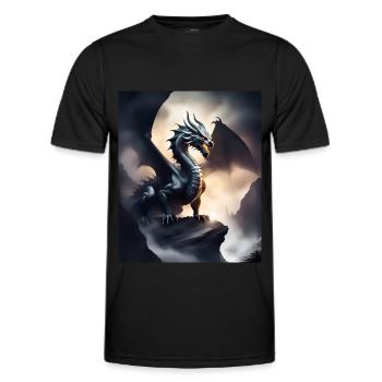 Dunkler Schattendrache - Männer Funktions-T-Shirt - Schwarz - Vorne - AI Model Male 178 dark (178cm)