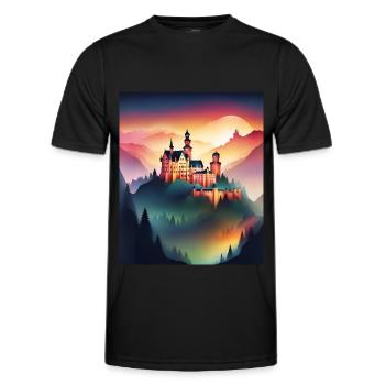 Magnifique château roumain - T-shirt sport Homme - noir - Devant - AI Model Male 178 dark (178cm)