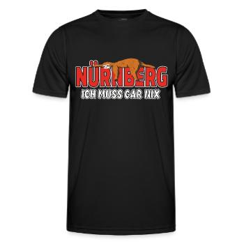 Nürnberg ich muss gar nix Faultier Heimat - Männer Funktions-T-Shirt - Schwarz - Vorne - AI Model Male 178 dark (178cm)