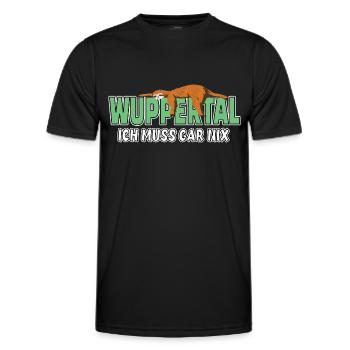 Wuppertal ich muss gar nix Faultier Heimat - Männer Funktions-T-Shirt - Schwarz - Vorne - AI Model Male 178 dark (178cm)
