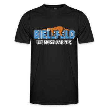 Bielefeld ich muss gar nix Faultier Heimat - Männer Funktions-T-Shirt - Schwarz - Vorne - AI Model Male 178 dark (178cm)