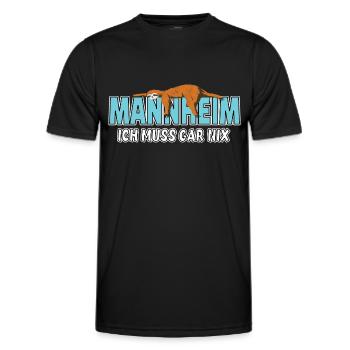 Mannheim ich muss gar nix Faultier Heimat - Männer Funktions-T-Shirt - Schwarz - Vorne - AI Model Male 178 dark (178cm)