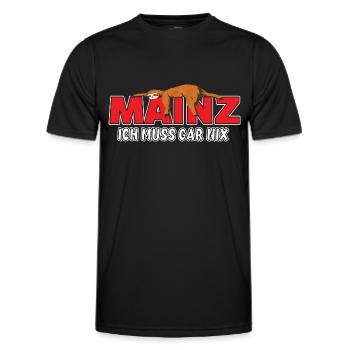 Mainz ich muss gar nix Faultier Heimat - Männer Funktions-T-Shirt - Schwarz - Vorne - AI Model Male 178 dark (178cm)