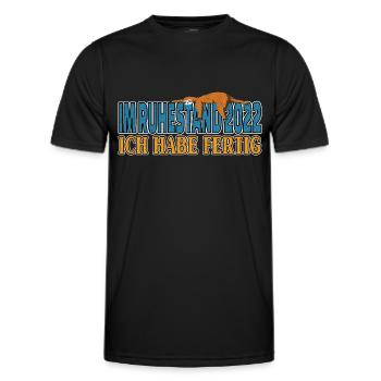 Im Ruhestand 2022 ich habe fertig Faultier Rentner - Männer Funktions-T-Shirt - Schwarz - Vorne - AI Model Male 178 dark (178cm)