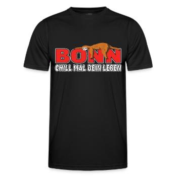 Bonn chill mal dein Leben Faultier Heimat - Männer Funktions-T-Shirt - Schwarz - Vorne - AI Model Male 178 dark (178cm)