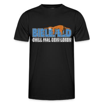 Bielefeld chill mal dein Leben Faultier Heimat - Männer Funktions-T-Shirt - Schwarz - Vorne - AI Model Male 178 dark (178cm)