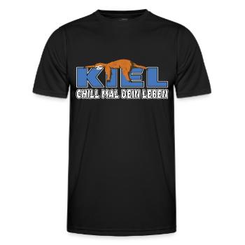 Kiel chill mal dein Leben Faultier Heimat - Männer Funktions-T-Shirt - Schwarz - Vorne - AI Model Male 178 dark (178cm)