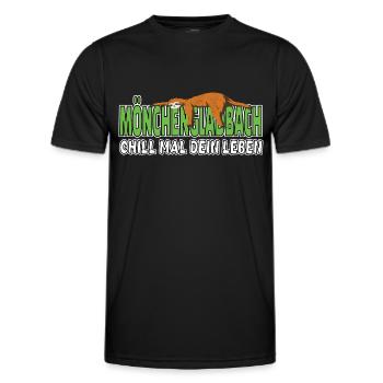Mönchengladbach chill mal dein Leben Faultier - Männer Funktions-T-Shirt - Schwarz - Vorne - AI Model Male 178 dark (178cm)