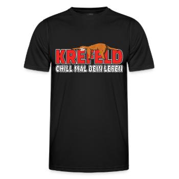 Krefeld chill mal dein Leben Faultier Heimat - Männer Funktions-T-Shirt - Schwarz - Vorne - AI Model Male 178 dark (178cm)